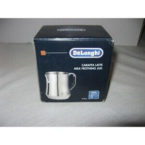 NEW DeLonghi Caraffa Latte Milk Frothing Stainless Jug 12oz  350 ml NEW IN BOX